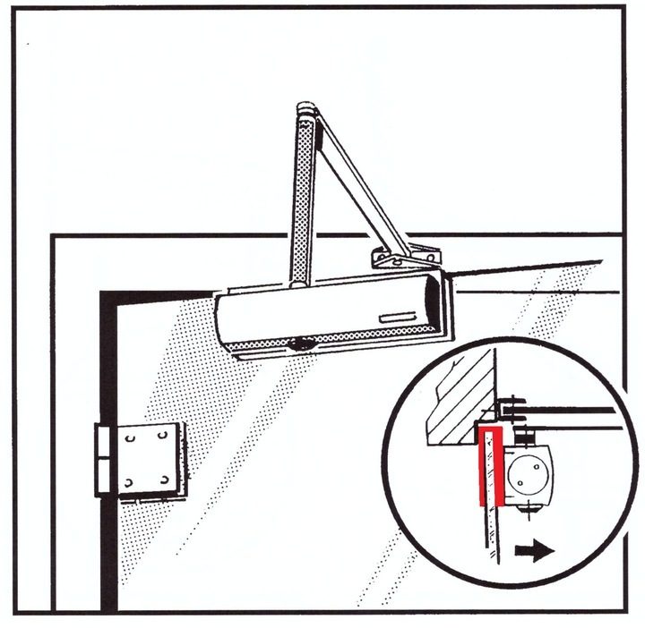 Ferme-porte GEZE TS 2000 VBC pour portes en verre TS2000/KLEMA/EV1