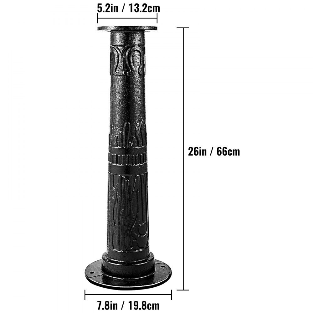 Pumpenständer, Stielpumpe, Gusseisen, Handgriffpumpe, Pumpenständer, 23,7 x 23,7 x 66 cm, Gartenpumpenständer, beschichtet mit Sprühfarbe, Handpumpenständer, 8 mm dick, schwarz für Garten, Teich, Hof