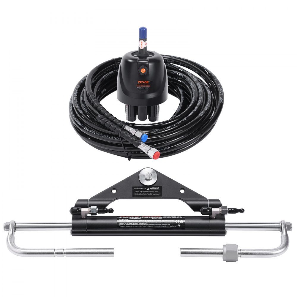 Zestaw hydraulicznego układu kierowniczego do silnika zaburtowego Hydrauliczny układ sterowania łodzią morską o mocy 150 KM z pompą sterującą, dwukierunkowym cylindrem blokującym i hydraulicznym wężem sterującym o długości 8 m do łodzi jednostanowiskowych