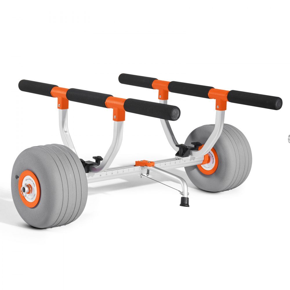 Kajaktrolley 158kg kanowagen met 12" opblaasbare PU-banden en vastzetriem Boottrolley voor het transporteren van kajaks Kano's Paddleboards Jon Boats Watersportuitrusting 810 x 990 x 570 mm