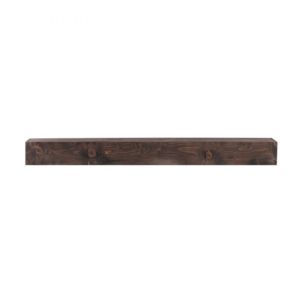 Obudowa kominka 72" x 8" x 5" Nośność 50 funtów Obudowa z naturalnego drewna nad kominkiem Pływająca półka ścienna do wiejskiego domu Ręcznie robiona dekoracja ścienna do kominka, brązowa