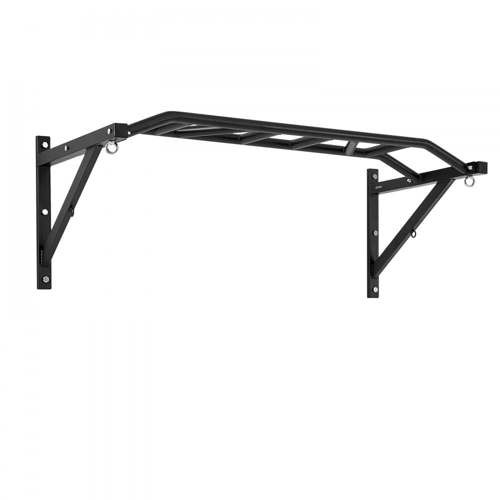 Aan de muur gemonteerde optrekstang, 50" brede multifunctionele stalen trainingsstangen voor het bovenlichaam met hangers, optrektrainingsstation (draagvermogen van 200 kg), sportschool Aan de muur gemonteerde optrekstang, 50" brede multifunctionele stalen trainingsstangen voor het bovenlichaam met hangers, optrektrainingsstation (draagvermogen van 200 kg), sportschool