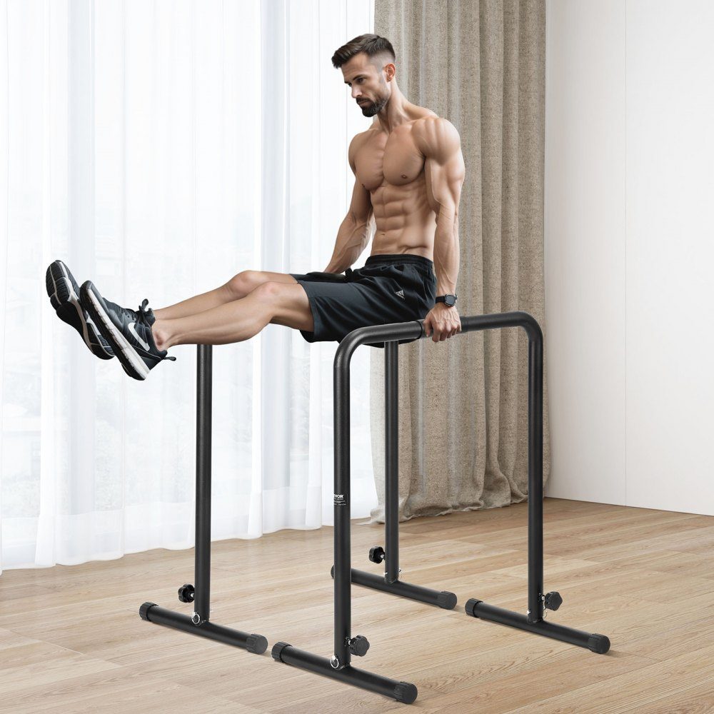 Dip Bar Dip Stand Station with Adjustable Height 200kg Fitness Workout Dip Bar Station Stabilizer Parallette Push Up Stand Parallel Bar Strength Training Home Gym