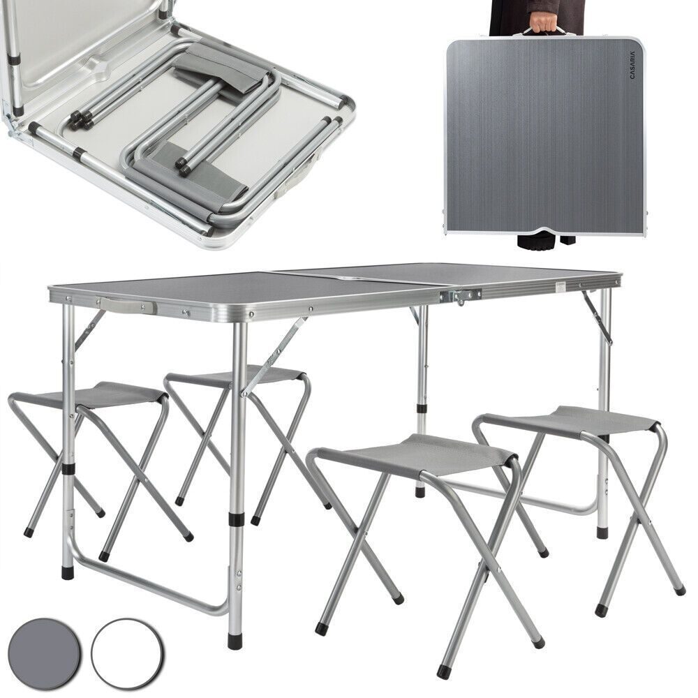 Table pliante extérieure Table de Camping Table de jardin pliante en aluminium pliant 120x60cm tabouret de Camping