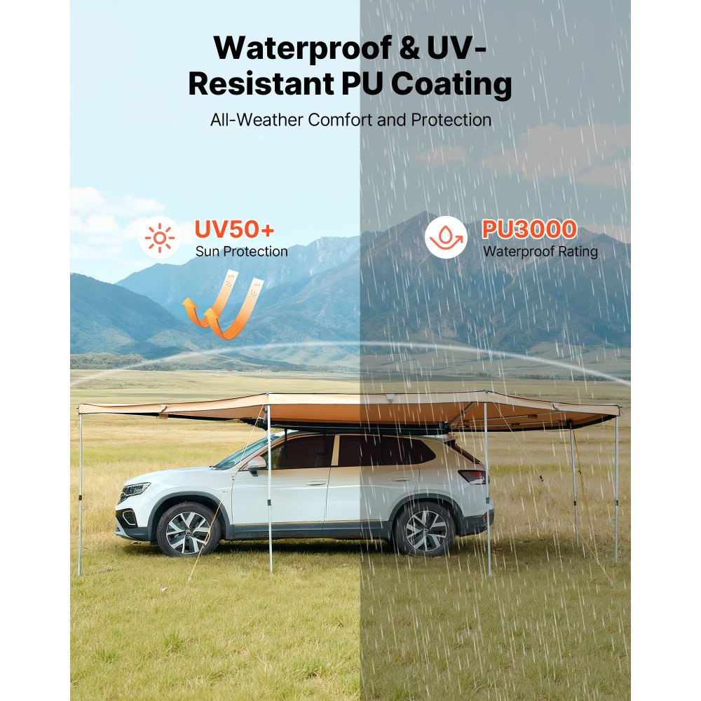 Auvent de voiture 5,7 m x 3,87 x 2,1 m, auvent 270° avec lumières LED intégrées, voile d'ombrage UV50+, auvent de voiture autoportant toutes saisons, pare-soleil pour SUV camion, idéal pour le camping Auvent de voiture 5,7 m x 3,87 x 2,1 m, auvent 270° avec lumières LED intégrées, voile d'ombrage UV50+, auvent de voiture autoportant toutes saisons, pare-soleil pour SUV camion, idéal pour le camping