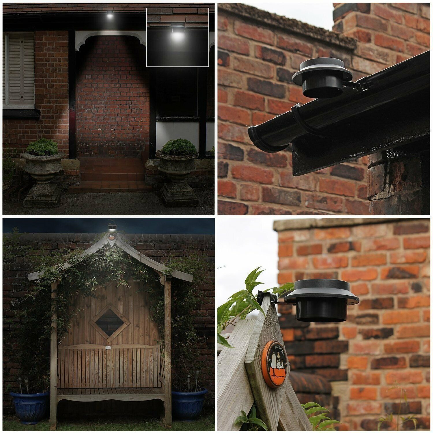 4x Solarleuchten LED Garten Dachrinnenleuchte Zaunleuchte Außendachrinne Solarlampe Outdoor Garten Wandlampe Strahler Haus