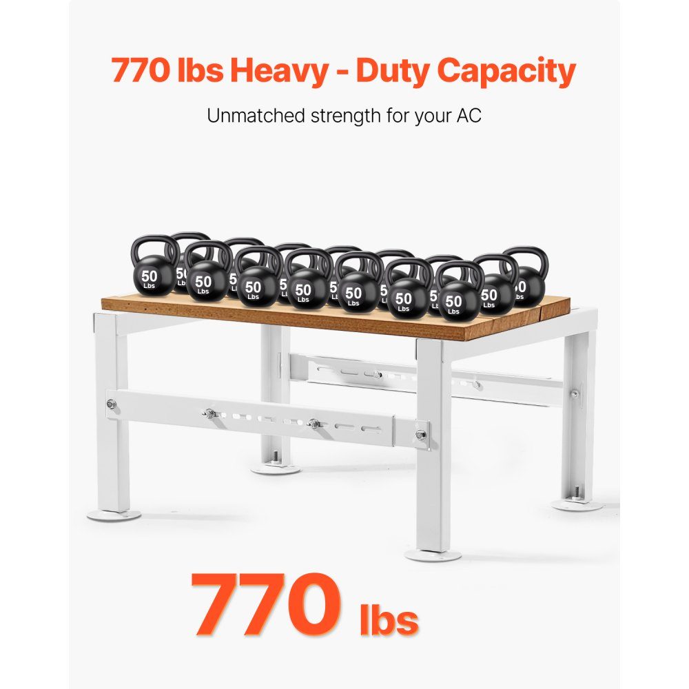 Air Conditioner Floor Stand, Anti-Vibration Mini Split Stand for 9000-60000 BTU Ductless Air Conditioner Heat Pumps, Floor Mount AC Base Bracket with Max 350kg Load Capacity