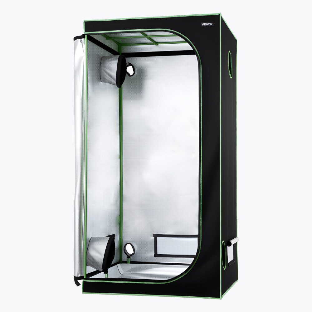 Grow Tent 100x100x200cm Grow Box 600D High Reflective Mylar Indoor Plant Tent with Observation Window, Floor Tray and Zipper, Greenhouse Grow Tents for Fruits, Flowers and Vegetables