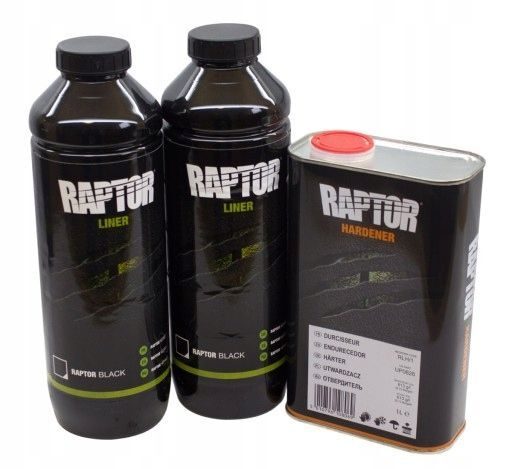 2x oryginalna farba RAPTOR UPOL RLB/S1 czarna z utwardzaczem w zestawie