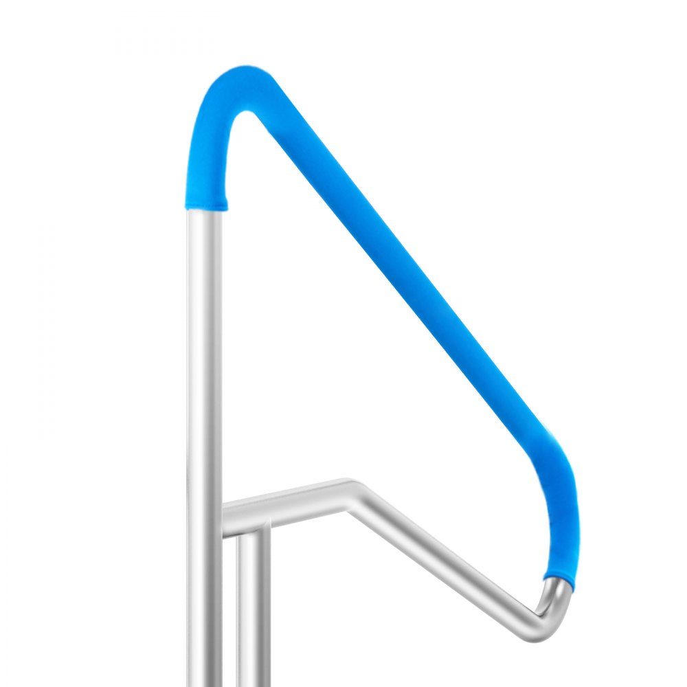 Pool Handrail 1379 x 925 x 100mm Stainless Steel Pool Entry with Base Plate for Indoor/Outdoor Pools, Swimming Pool Safety Railing, Rustproof Grab Bar with Handle Cover and Spa Accessories