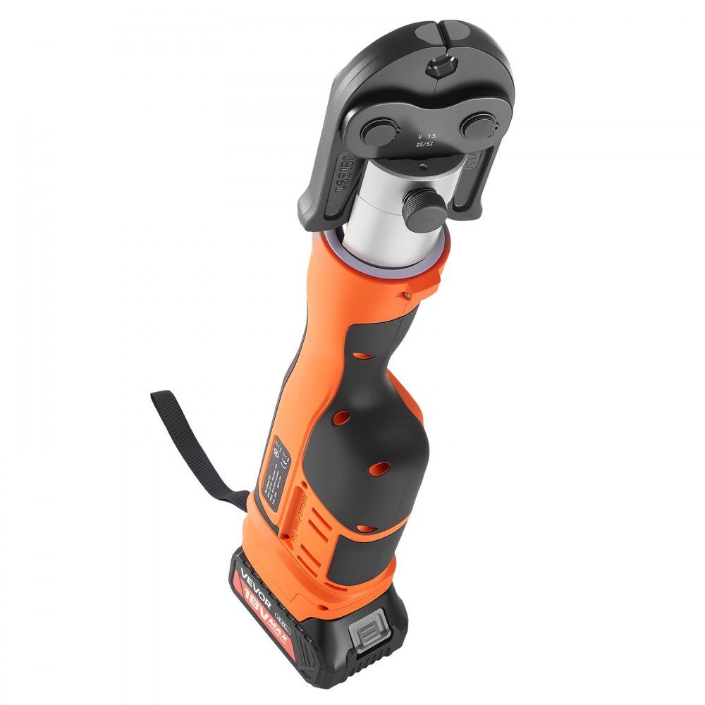18V battery pressing tongs set, 32kN pressing machine incl. 3 pressing jaws V15 V22 V28 & 180° rotating head, electric pressing tool with 4.0 Ah batteries for stainless steel pipes up to 54mm, 40 HRC for high performance