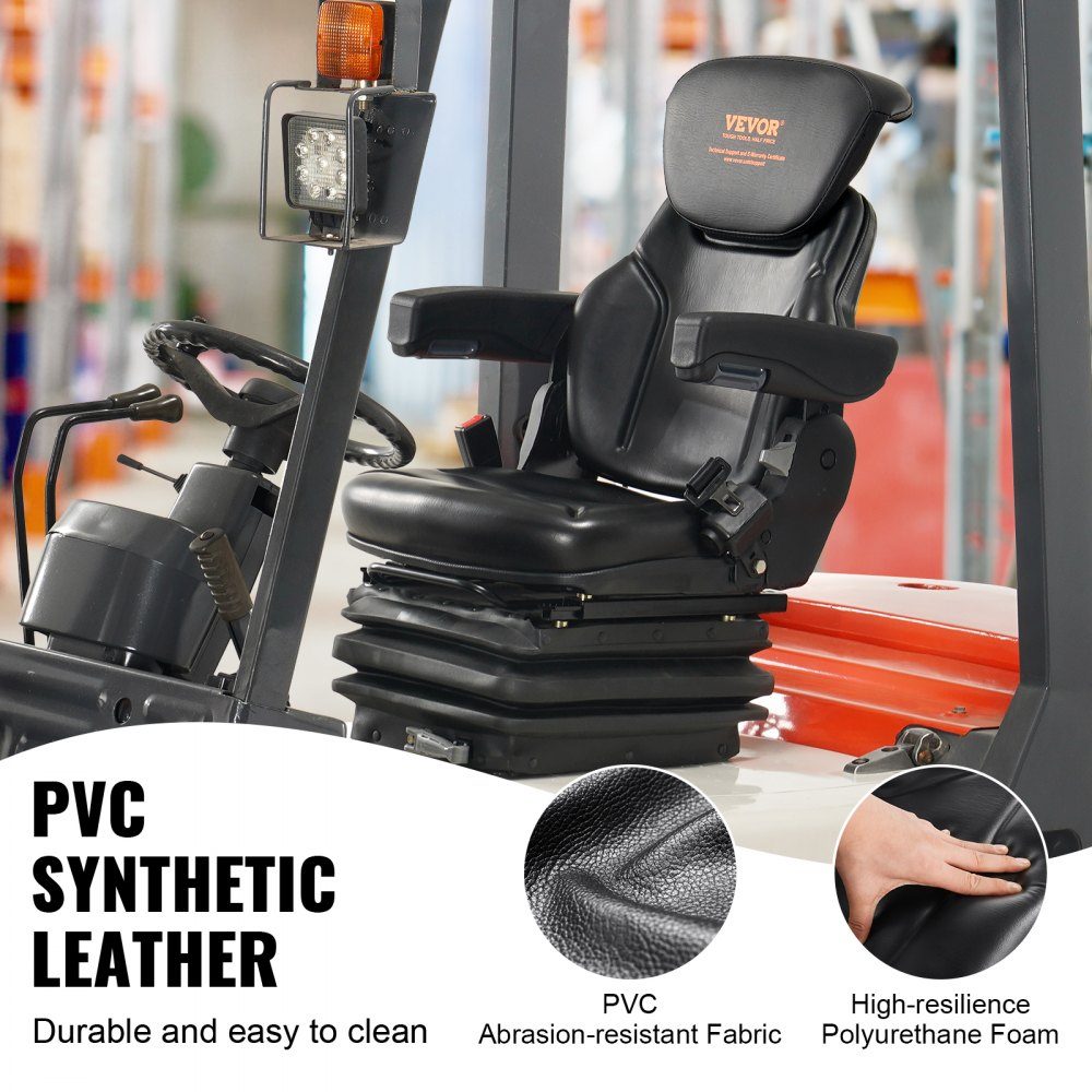Tractor Seat 590 x 560 x 755mm 0-180° Tractor Seat Universal Tractor Seat Tractor Seat Tractor Seat Forklift PVC 33.1kg for most mechanical seats such as forklifts