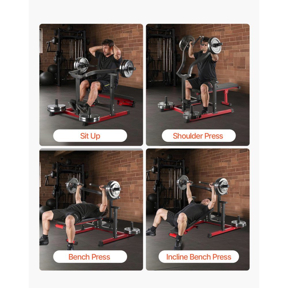 Brustpresse, 204 kg schweres Bankdrücken-Set, verstellbare flache Schrägbank mit unabhängigen konvergierenden Armen, Ausrüstung für die obere Brust, Heimfitnessgerät für Brust- und Bauchtraining