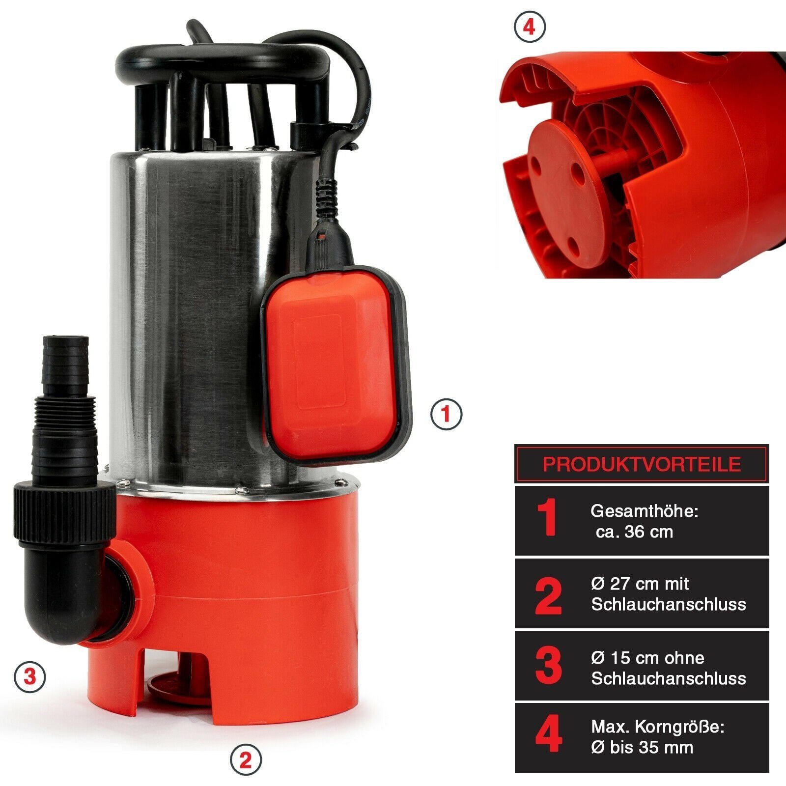 Schmutzwasserpumpe, Tauchpumpe, Brunnenpumpe, Gartenpumpe, 20.000l/h