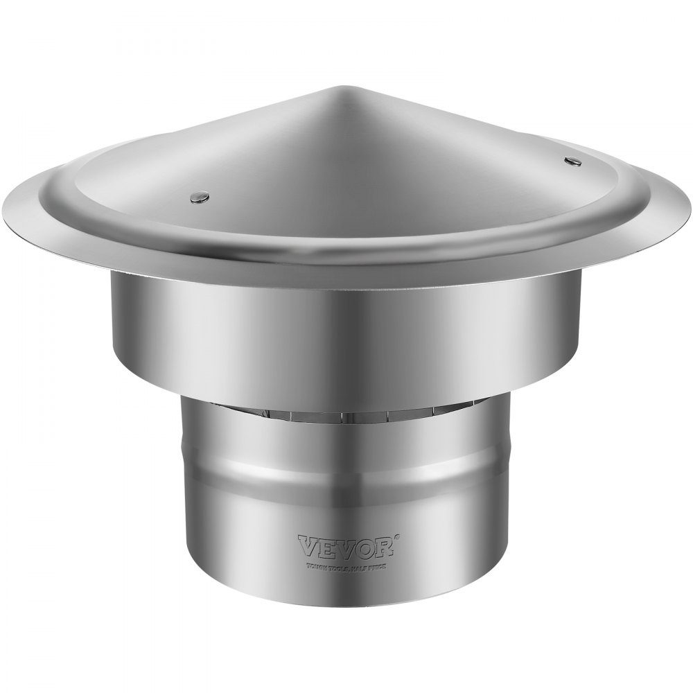 Chimney Cover, 304 Stainless Steel, Chimney Hood, 300 x 300 x 220mm, Chimney Cover, Rain Hood, Chimney Hood, Φ150mm Plate Diameter, Chimney Hat, Compatible with Various Types of Chimneys