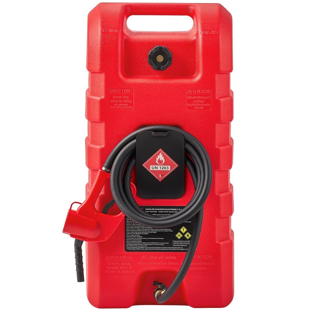 Bidon de carburant pour camion de carburant 56,78 L avec mode gravité et pompe manuelle, bidon d'essence, tuyau de livraison de 3 m et pompe manuelle, réservoir d'essence pour bateaux à moteur, VTT, essence et diesel