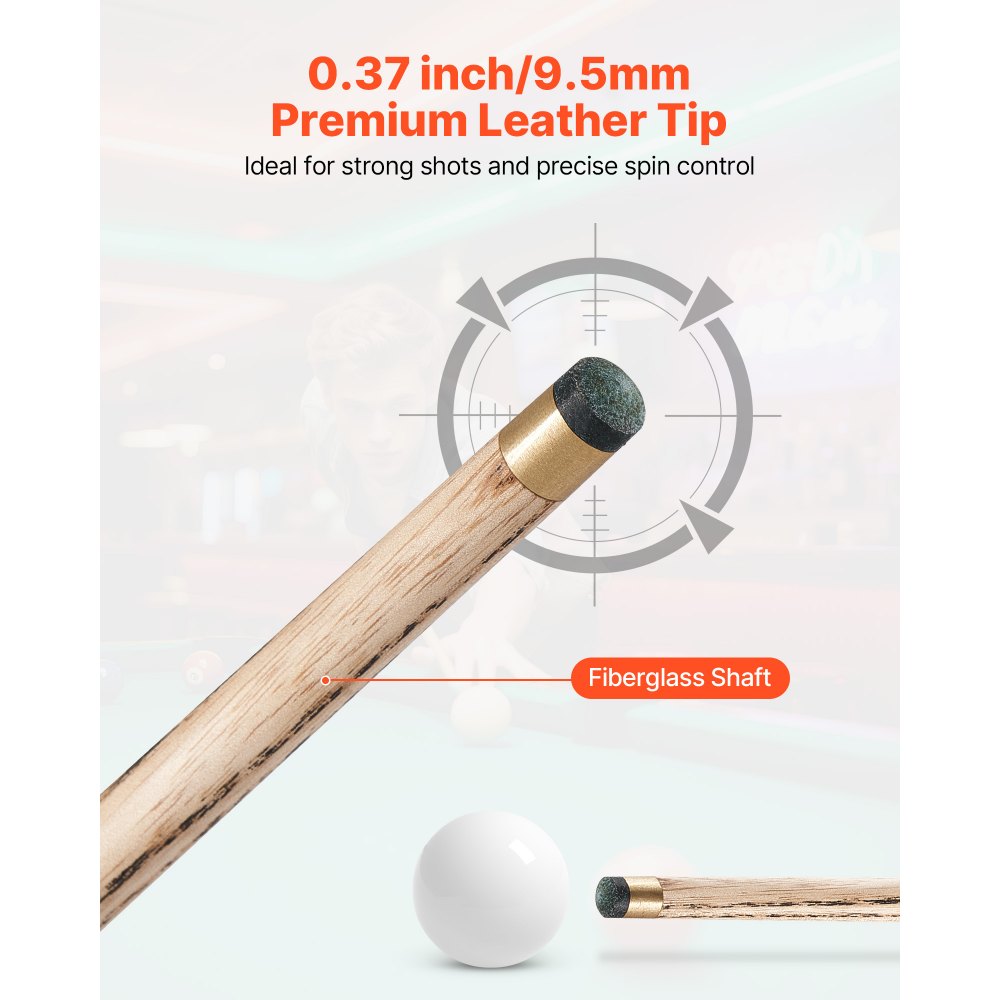 Snookerkeu poolkeu (1447,8 mm/540 g) met verlengstang en leren punt, aluminium behuizing en handdoek, biljartkeu, geschikt voor professionele pooltafels, bars, thuis, op kantoor
