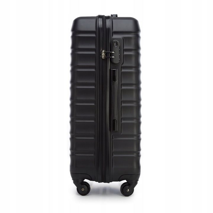 Großer Premium-Koffer Reisekoffer ABS-Kunststoff 96l mit schwarzen Rippen