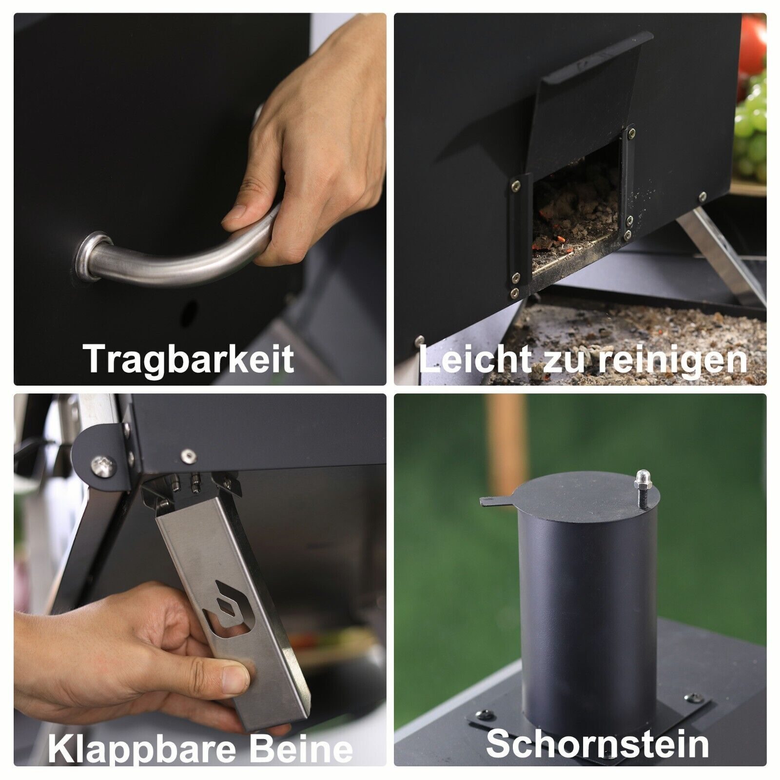 Outdoor Grill Holz BBQ Smoker Tragbarer Pizzaofen Pizza Maker Outdoor Pizzaofen zum Backen von 2 Pizzen im Freien