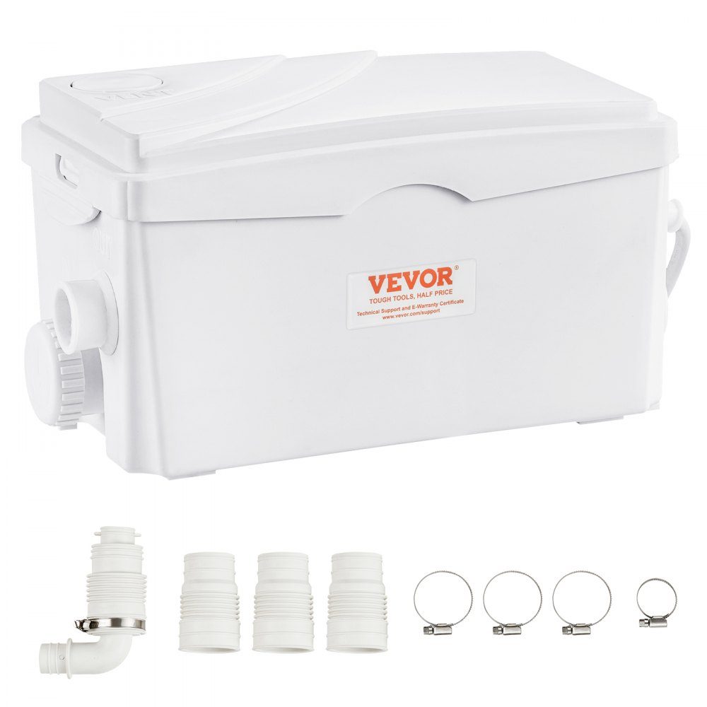 Hebeanlage, 350 W, 6000 l/h Durchfluss, 7 m Förderhöhe, Abwasserpumpe mit 3 Wasserzuläufen für Keller, Küche, Spüle, Dusche, Badewanne, Wäscheabwasserentsorgung, Spülmaschine