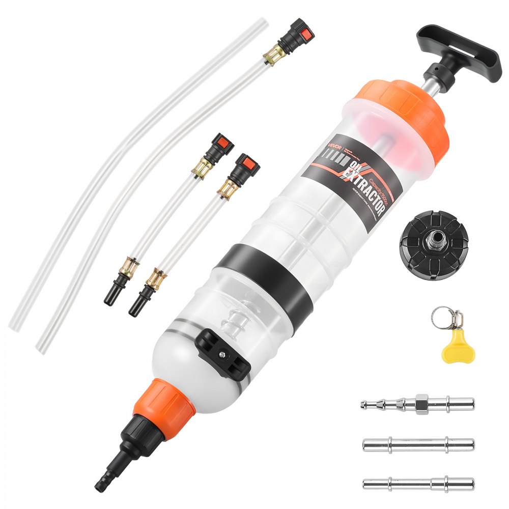 Oil suction pump 1.5 L, manual oil suction syringe, oil change syringe with hose and extension tubes for oil changes, suction pump for lawn mowers, cars, ships, golf carts and motorcycles