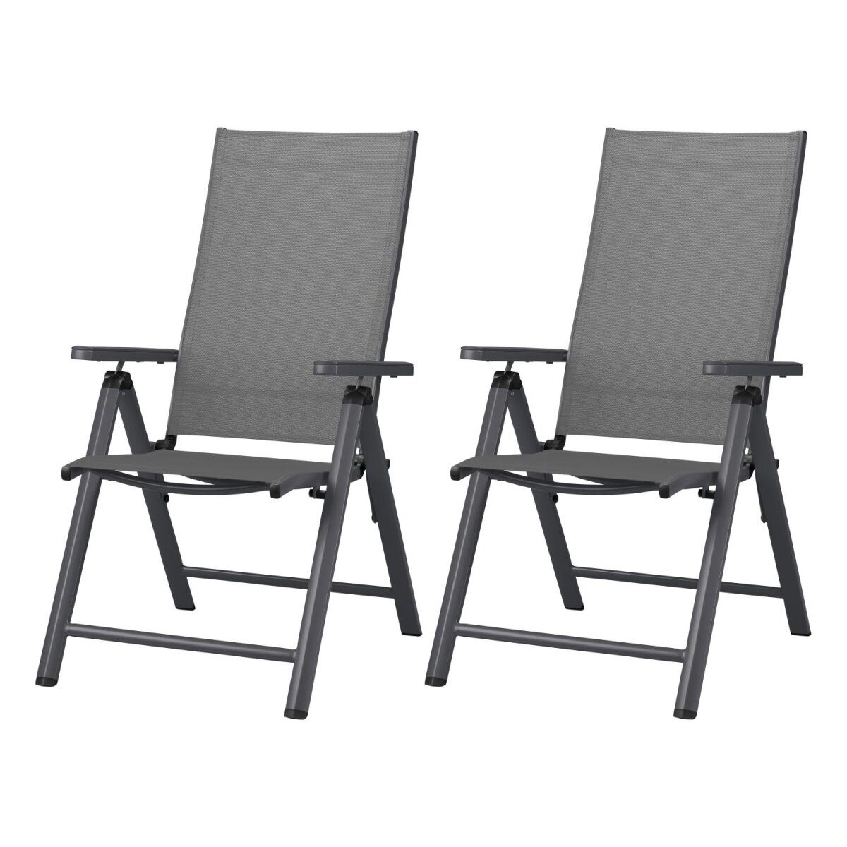 LIVARNO® Alu-Klappstuhl „Houston“ anthrazit, 2-teilig