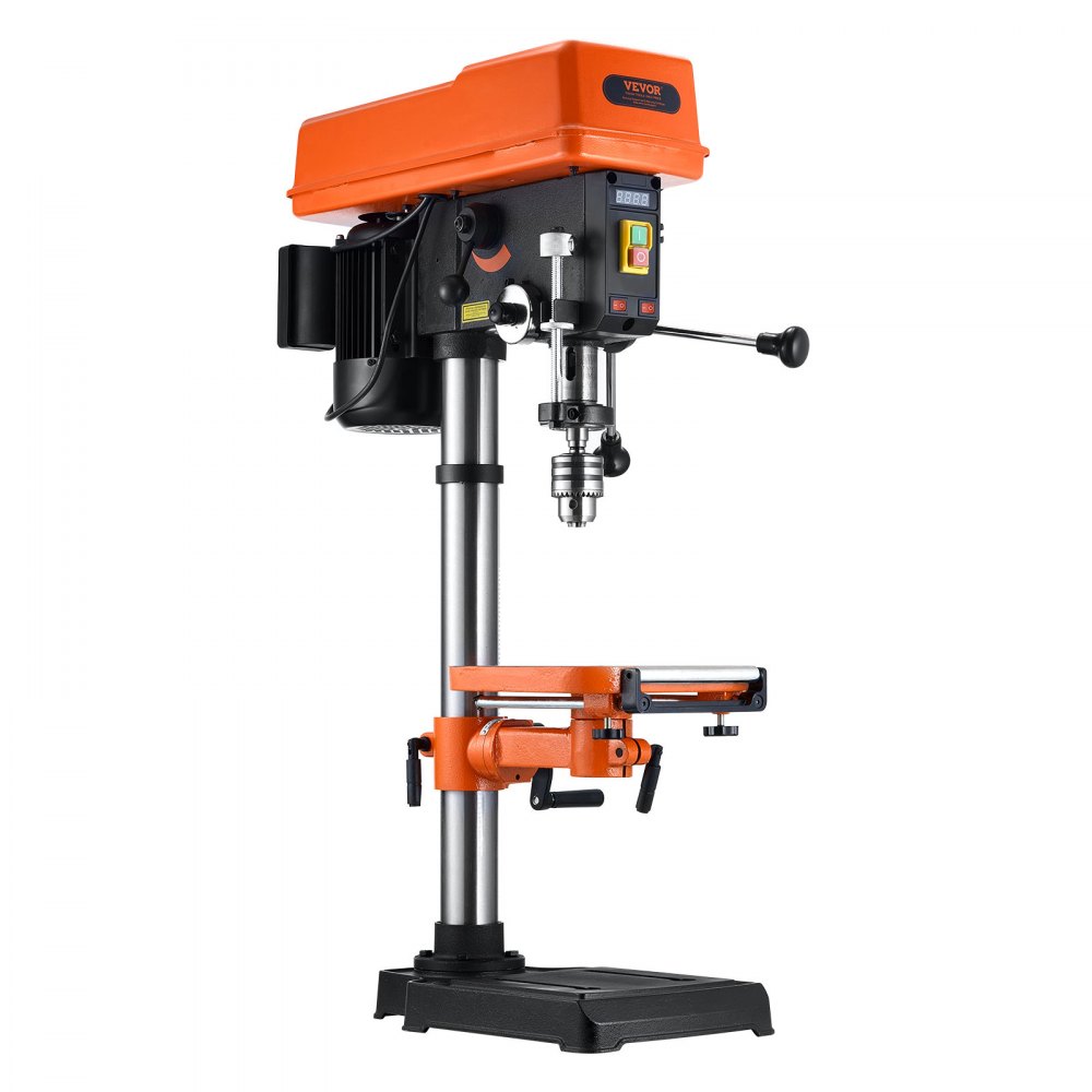 304,8 mm Tischbohrmaschine, 750 W, 340–2200 U/min, Säulenbohrmaschine mit variabler Geschwindigkeit und 0–45° neigbarem Arbeitstisch, LED-Röntgenpositionierung für Holz und Metall 304,8 mm Tischbohrmaschine, 750 W, 340–2200 U/min, Säulenbohrmaschine mit variabler Geschwindigkeit und 0–45° neigbarem Arbeitstisch, LED-Röntgenpositionierung für Holz und Metall