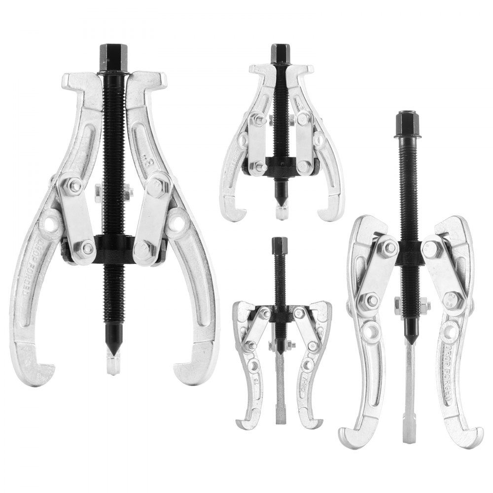 Gear Puller Set, 3/4/6/8" 3 Jaw Bearing Puller with Reversible Jaws, 2 Jaw/3 Jaw Pulley Puller Tool for Removing Pulleys, Transmission Bearings, Flywheels