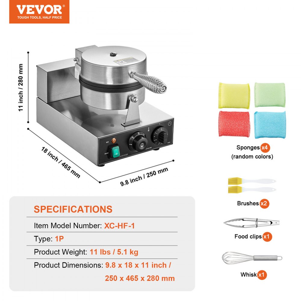 Commercial waffle iron 1230 W waffle maker with non-stick baking surfaces stainless steel waffle iron with temperature and time control, for restaurant bakery 4 fan-shaped waffles Commercial waffle iron 1230 W waffle maker with non-stick baking surfaces stainless steel waffle iron with temperature and time control, for restaurant bakery 4 fan-shaped waffles