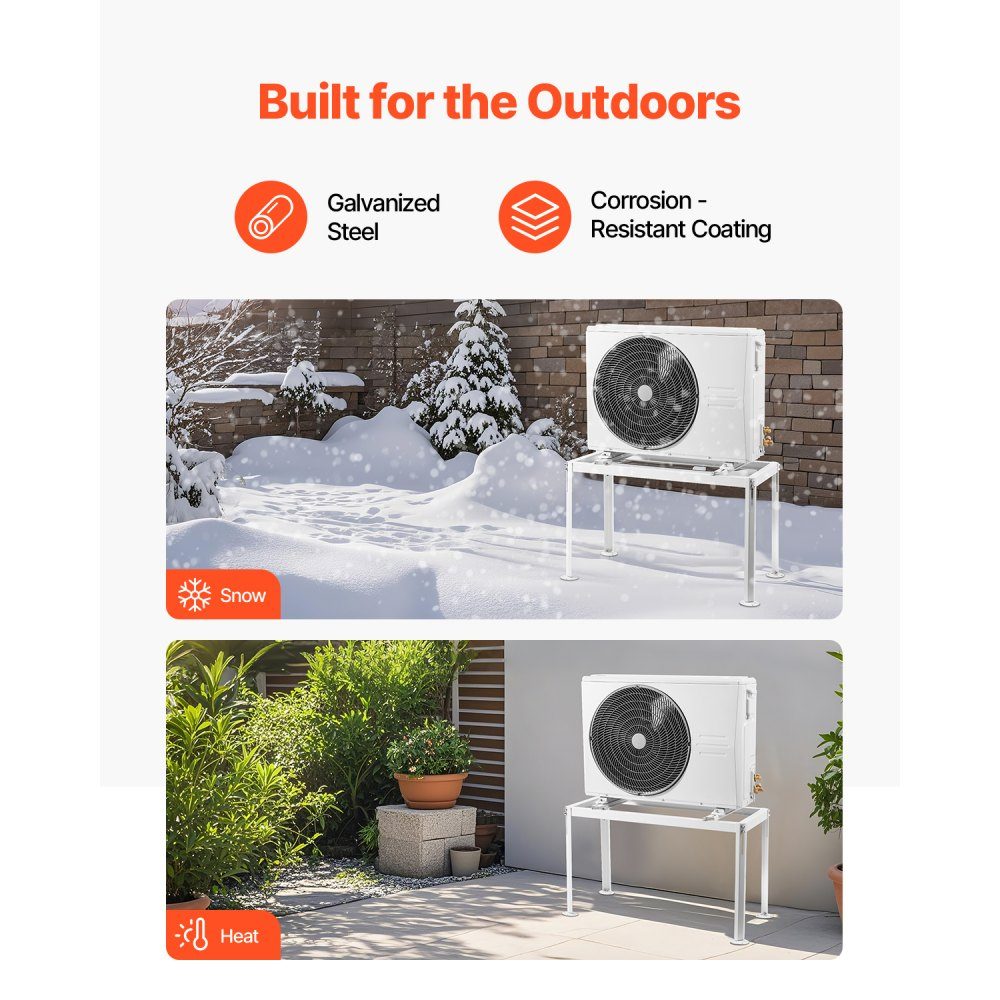 Air Conditioner Floor Stand, Anti-Vibration Mini Split Stand for 9000-36000 BTU Ductless Air Conditioner Heat Pumps, Floor Mount AC Base Bracket with Max 300kg Load Capacity