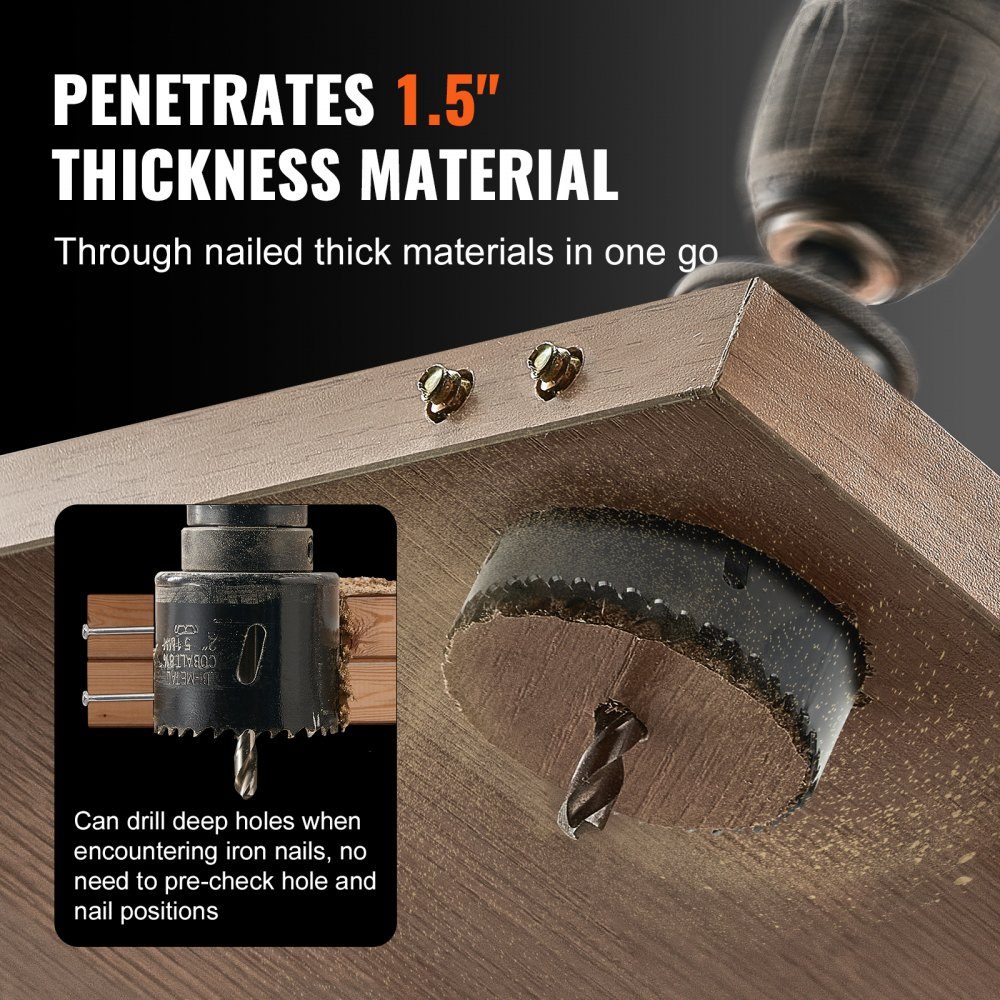 Bimetal hole saw set, 18 pieces. Perforated sheets, 6 hole drills cutting depth 38 mm, bimetal hole saw set, drill accessories, professional hole saws for drilling wood, iron, plastic and PVC etc