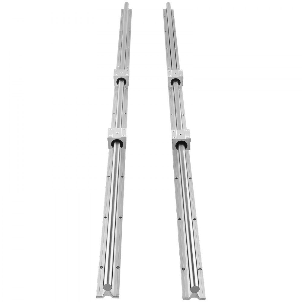 Linear Guide Linear Rail 2pcs SBR20-1500mm Carbon Steel Aluminum Guide Rail with 4pcs SBR20UU Sliding Blocks Linear Bearing Bearing Block CNC Parts for 3D Printer Milling/Lathe Machine