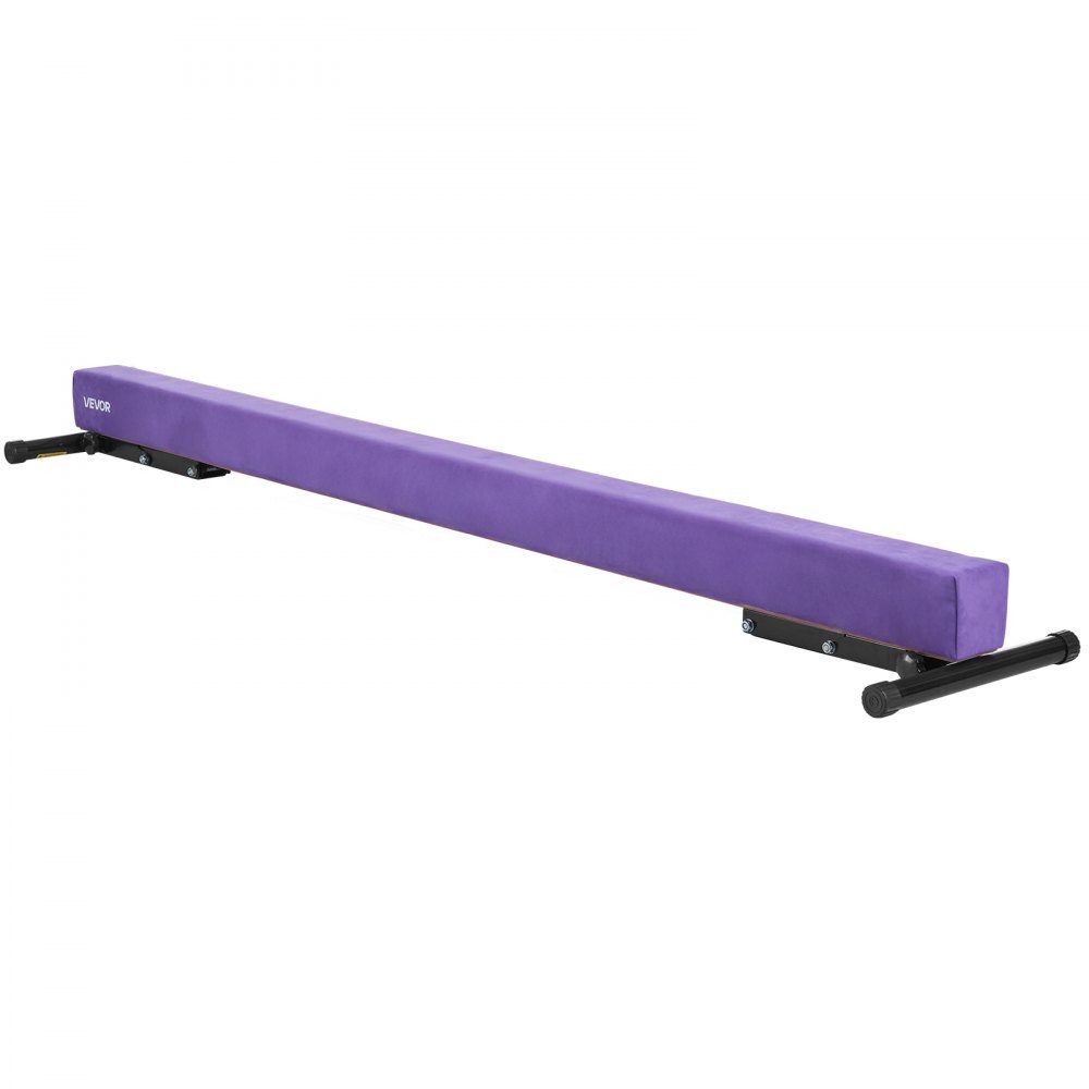Schwebebalken Gymnastik Kinder 241 cm höhenverstellbar (5 Stufen/170/380470/540/565 mm), 158,7 kg belastbarer Gymnastikbalken, Schwebebalken für Fitnessstudio, Lila