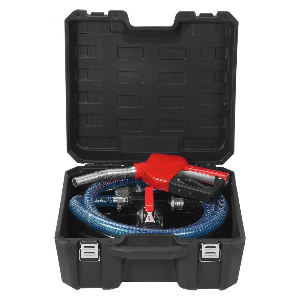 Dieselpomp 12V DC 10 GPM 1/4 HP Automatische pistooluitschakeling Brandstofpomp Hoge stroominlaat- en uitlaatslang voor diesel, kerosine, transformatorbrandstof