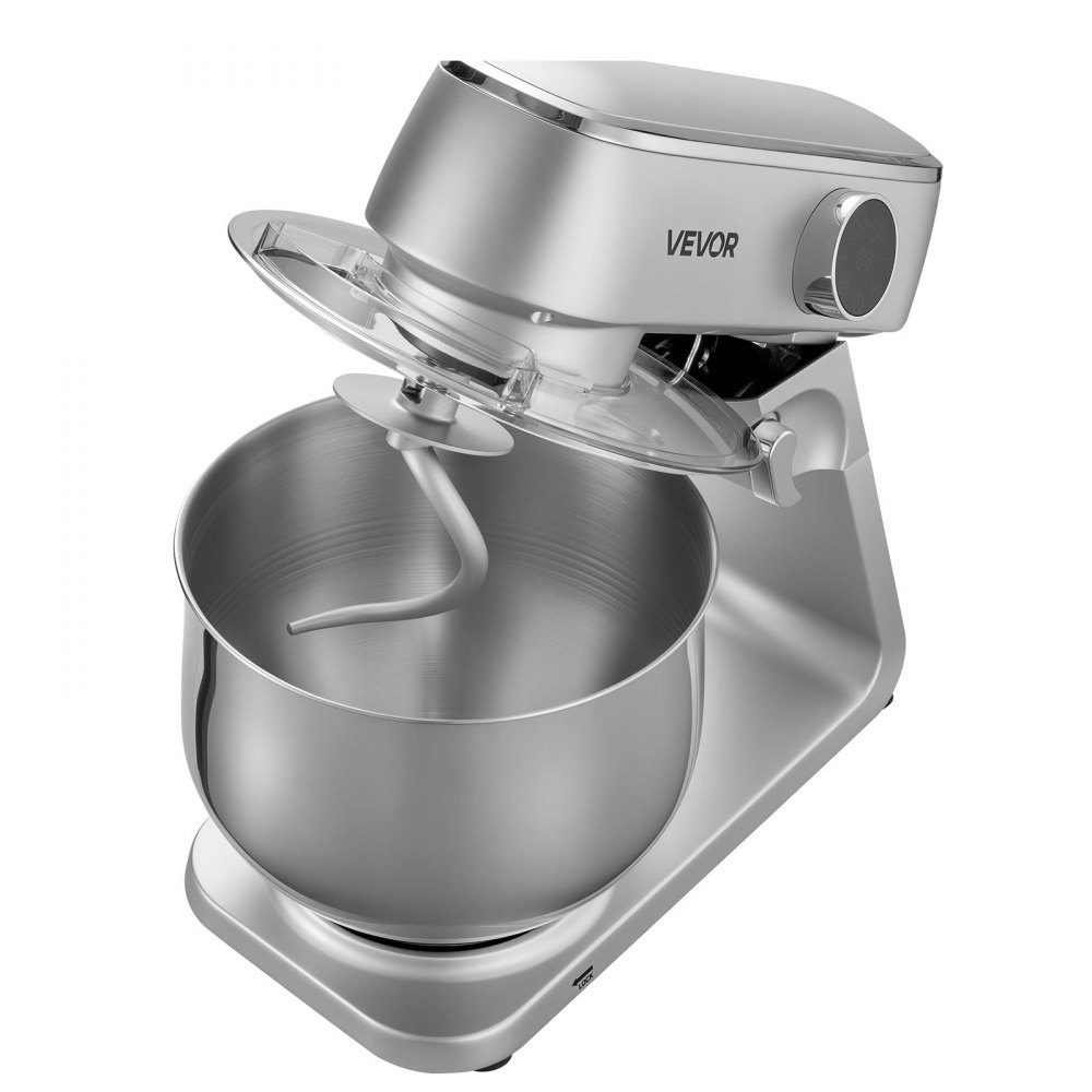 Kneading machine, food processor for baking, 1800 W dough machine with stainless steel bowls (7.4 l) and dough hook, beater and whisk, 10-way adjustable tilt mixer, stand mixer