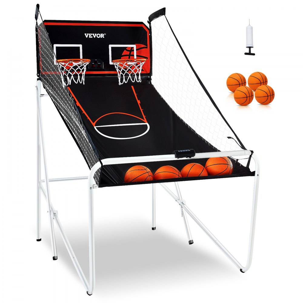 2,05 m indoor basketbalspel voor 2 spelers, basketbalmachine, basketbalbalstandaard met 4 ballen en 8 spelmodi en 2 basketbalringen, scorebord en inflatiepomp, voor kinderen, volwassenen 2,05 m indoor basketbalspel voor 2 spelers, basketbalmachine, basketbalbalstandaard met 4 ballen en 8 spelmodi en 2 basketbalringen, scorebord en inflatiepomp, voor kinderen, volwassenen