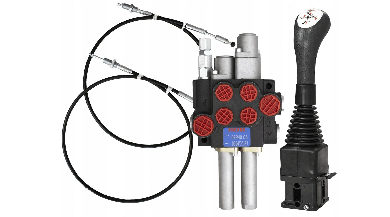 Hydraulic valve crossover joystick bowden cable front loader complete set
