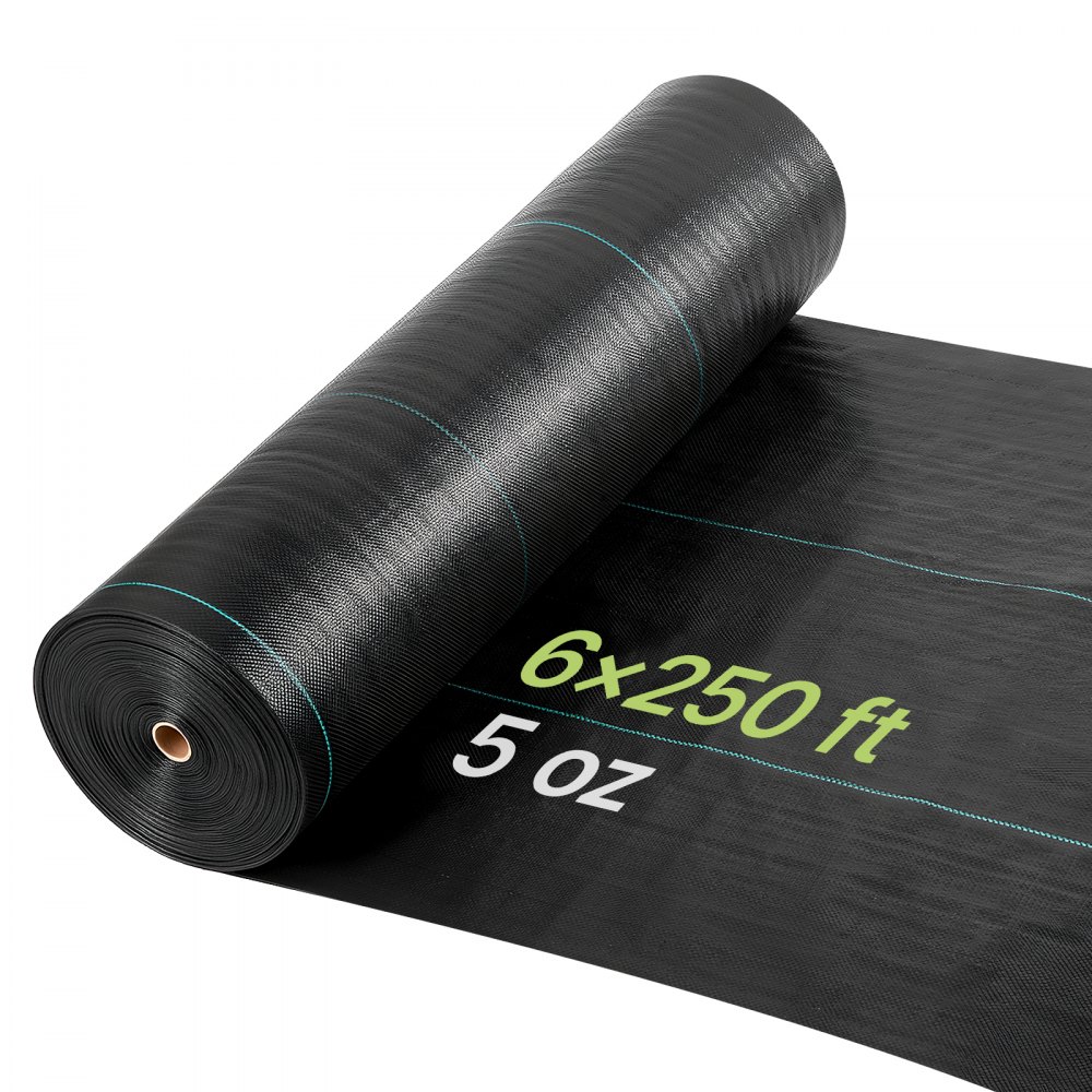 Weed fleece 1.8 x 76.2 m garden fleece 168 g/㎡, weed mat made of polypropylene, weed film with high ventilation drainage, root barrier against weeds for greenhouse farm garden, black