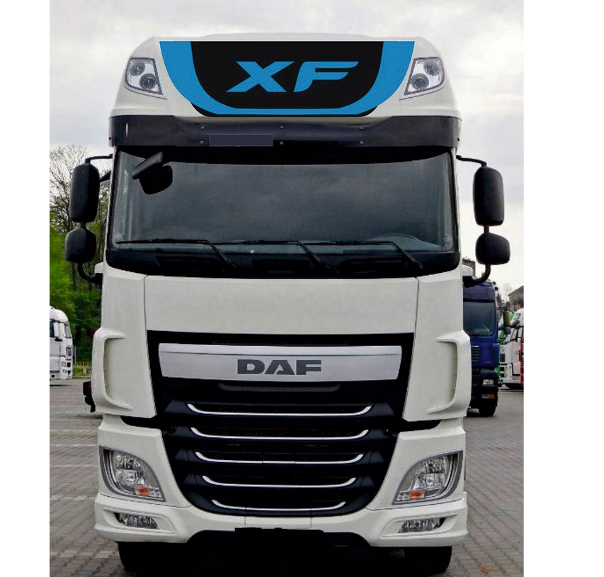 AUFKLEBER Fahrzeugbeschriftung DAF 106 EURO 6 SPACECAB UND SUPER SPACECAB 3 Farben blau Set