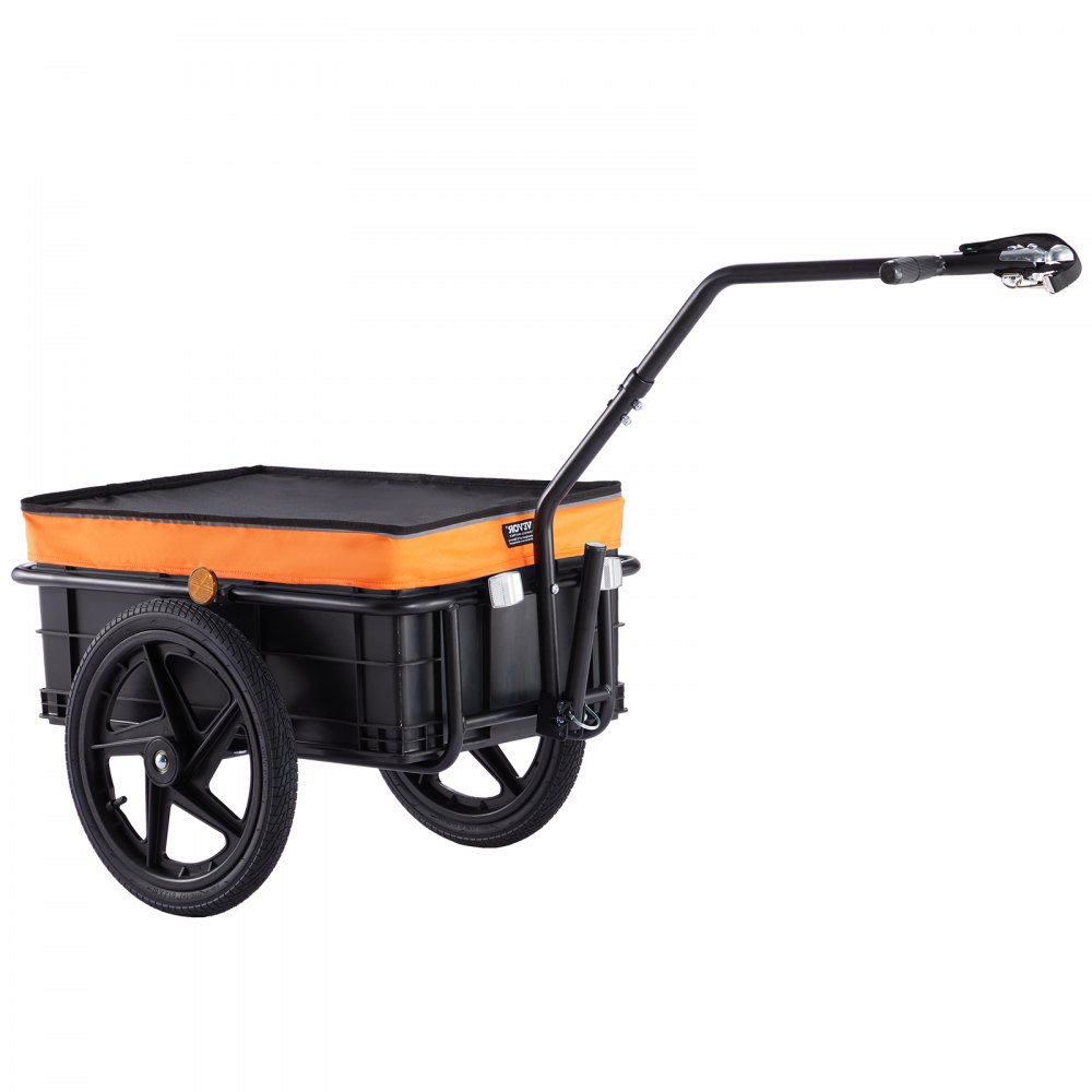Bicycle Trailer, 40kg Load Capacity, Transport Trailer, Foldable and Compact Packable, with Waterproof Universal Hitch Cover, 16" Wheels, Fits 25-28" Bicycle Wheels