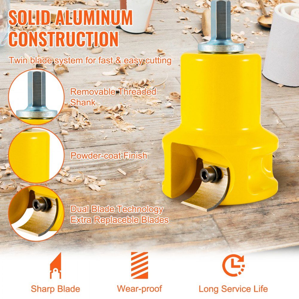 Tenon cutter Forstner drill bit 38 mm, 4 cutting edges Tenon cutter Forstner drill tenon cutter set for beam beds, beam railings, beam fences, beam tables etc. Forstner bit set yellow