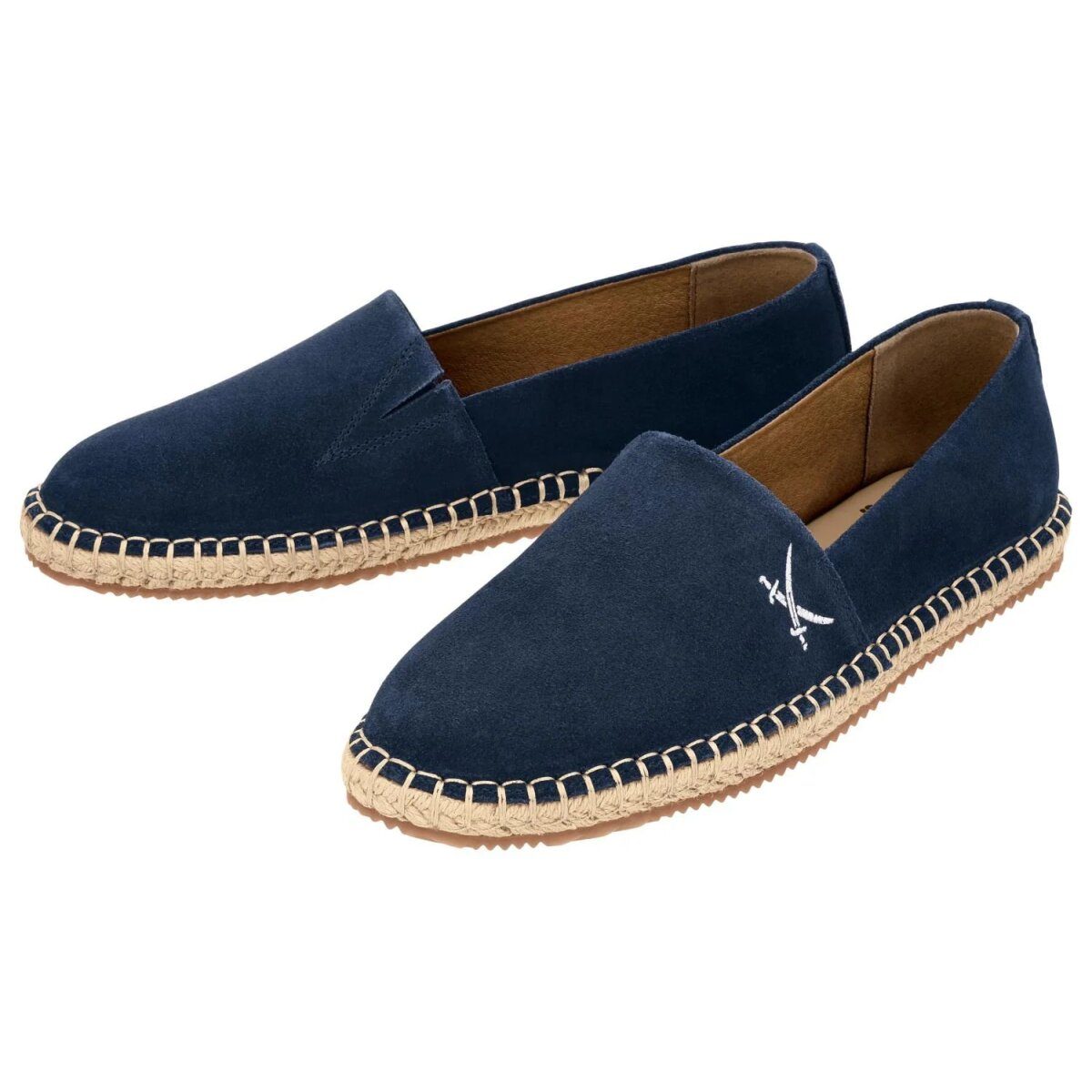 SANSIBAR women's leather espadrilles, 39, navy blue