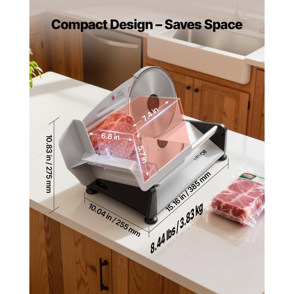 All-purpose slicer meat slicer 200W electric slicer with 19cm blade, meat slicer with 0-15mm adjustable thickness, for frozen meat ham prime steak All-purpose slicer meat slicer 200W electric slicer with 19cm blade, meat slicer with 0-15mm adjustable thickness, for frozen meat ham prime steak