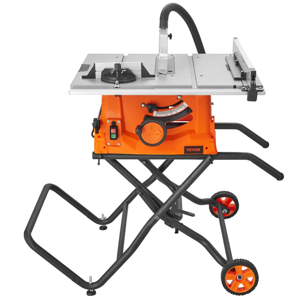 Scie à table 1800 W, scie à table Ø254 mm, 4800 tr/min, section transversale 85 mm à 90°, coupe en biseau 55 mm à 45°, butée d'angle -60˚/60˚, idéale pour couper du bois et pour les projets de menuiserie de bricolage