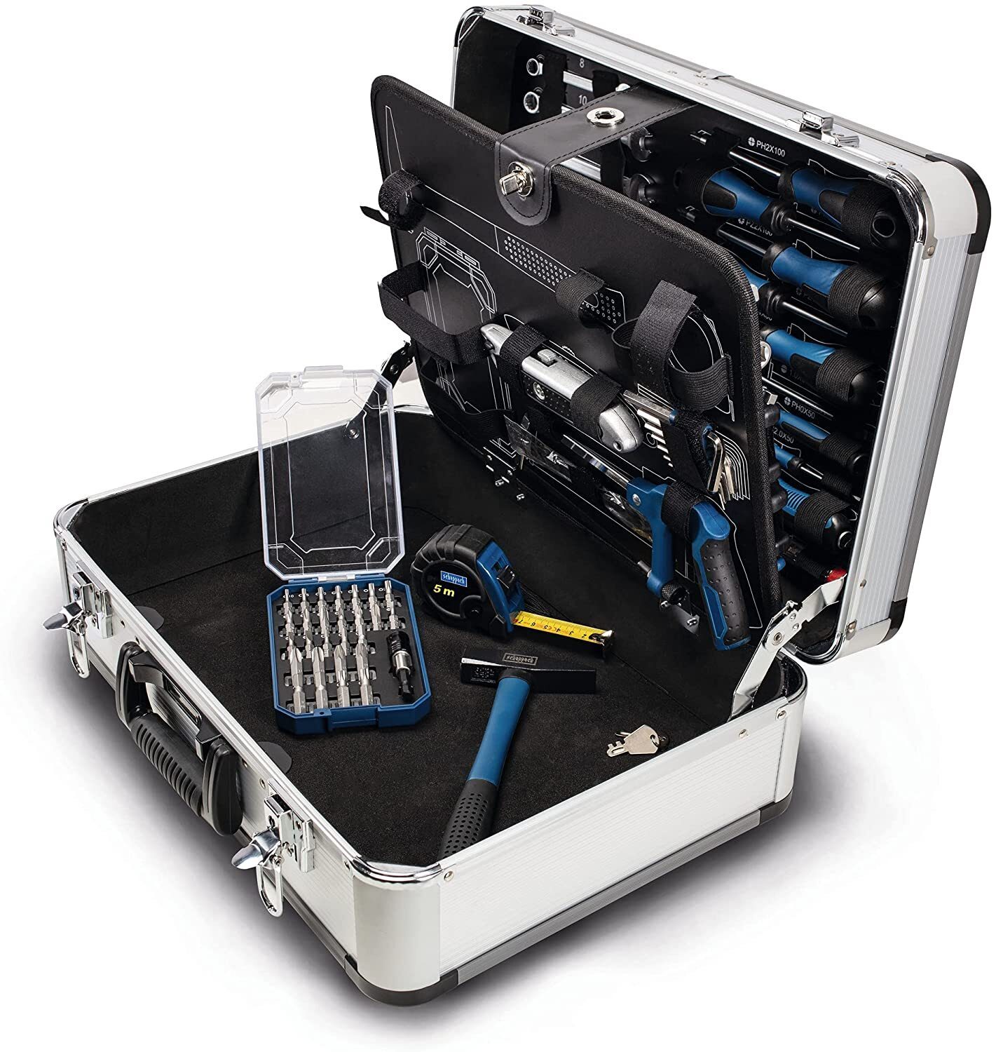 #TAGESDEAL# scheppach TB150 Werkzeugkoffer – 101-teilig bestückt | Metallgehäuse | Handwerkerkoffer