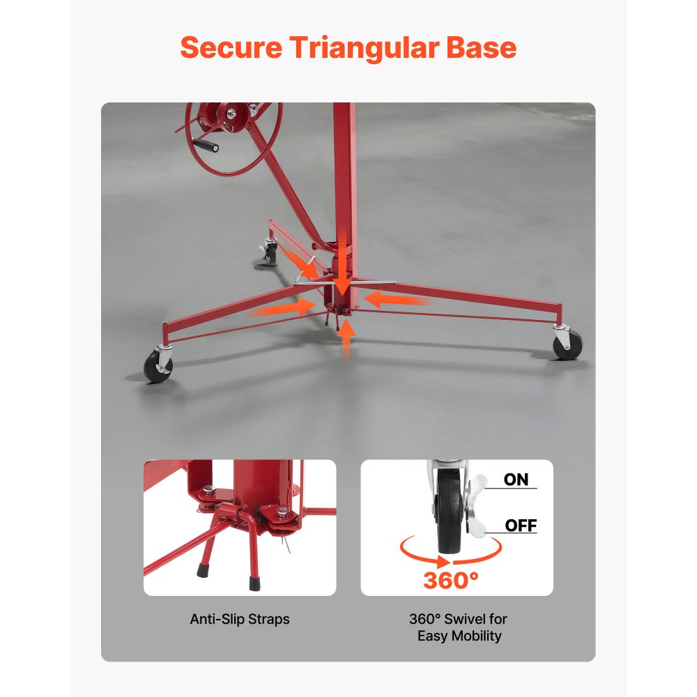 Plattenheber bis max. 68 kg, 4877 mm Höhe, Gipskartonheber mit verstellbarem Teleskoparm, Gipskarton, Trockenbauheber, Plattenheber, Hebezeug, Werkzeug, für Decken- und Wandmontage (rot) Plattenheber bis max. 68 kg, 4877 mm Höhe, Gipskartonheber mit verstellbarem Teleskoparm, Gipskarton, Trockenbauheber, Plattenheber, Hebezeug, Werkzeug, für Decken- und Wandmontage (rot)