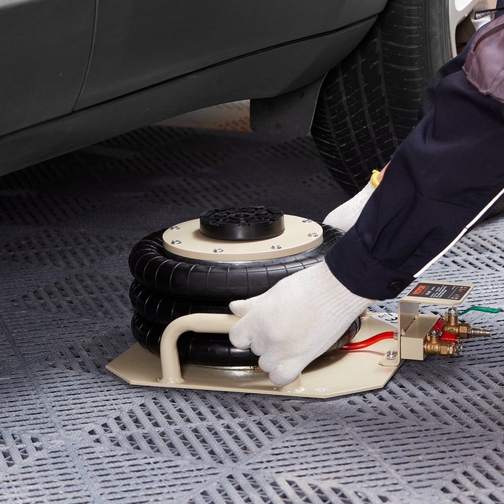 Pneumatic car jack Air Jack 3 t, white Triple Bag Air Jack 140-450 mm lifting height Bag Air Jack, 5 minutes lift Air Jack jack for SUV, truck, bus etc