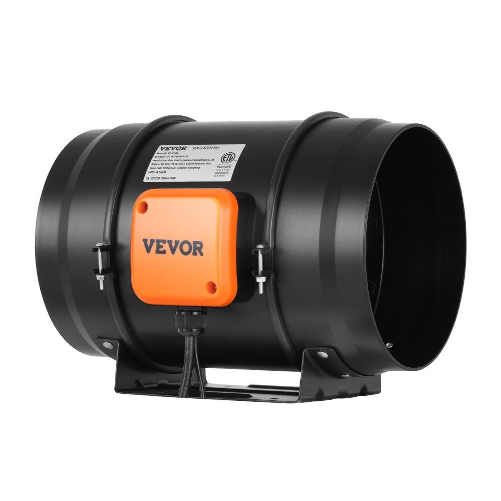 Inline Duct Fan, 8" 807 CFM with Temperature Humidity Controller, Quiet EC Motor Ventilation Exhaust Fan for Cooling Amplifiers, Grow Tents, Hydroponics