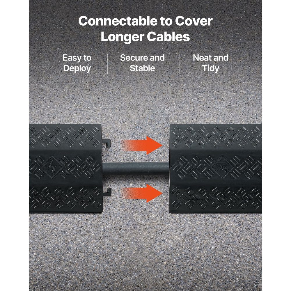 975mm Cable Bridge 7938kg/Axle Capacity Heavy Duty PP Overflow Anti-Trip Floor Covers for High Threshold Areas Home Office Warehouse 1 Piece