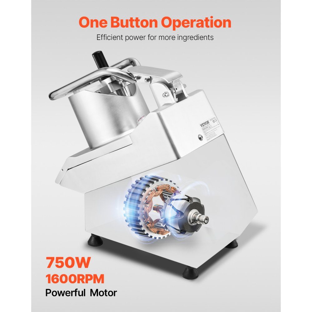 Keukenmachine groentesnijder groentehakselaar 2 vulopeningen, voedselveilige roestvrijstalen snijder met 6 afneembare messen, 3/5/7/10 mm rasp, 2/4 mm snijmachine, voor groenten, fruit